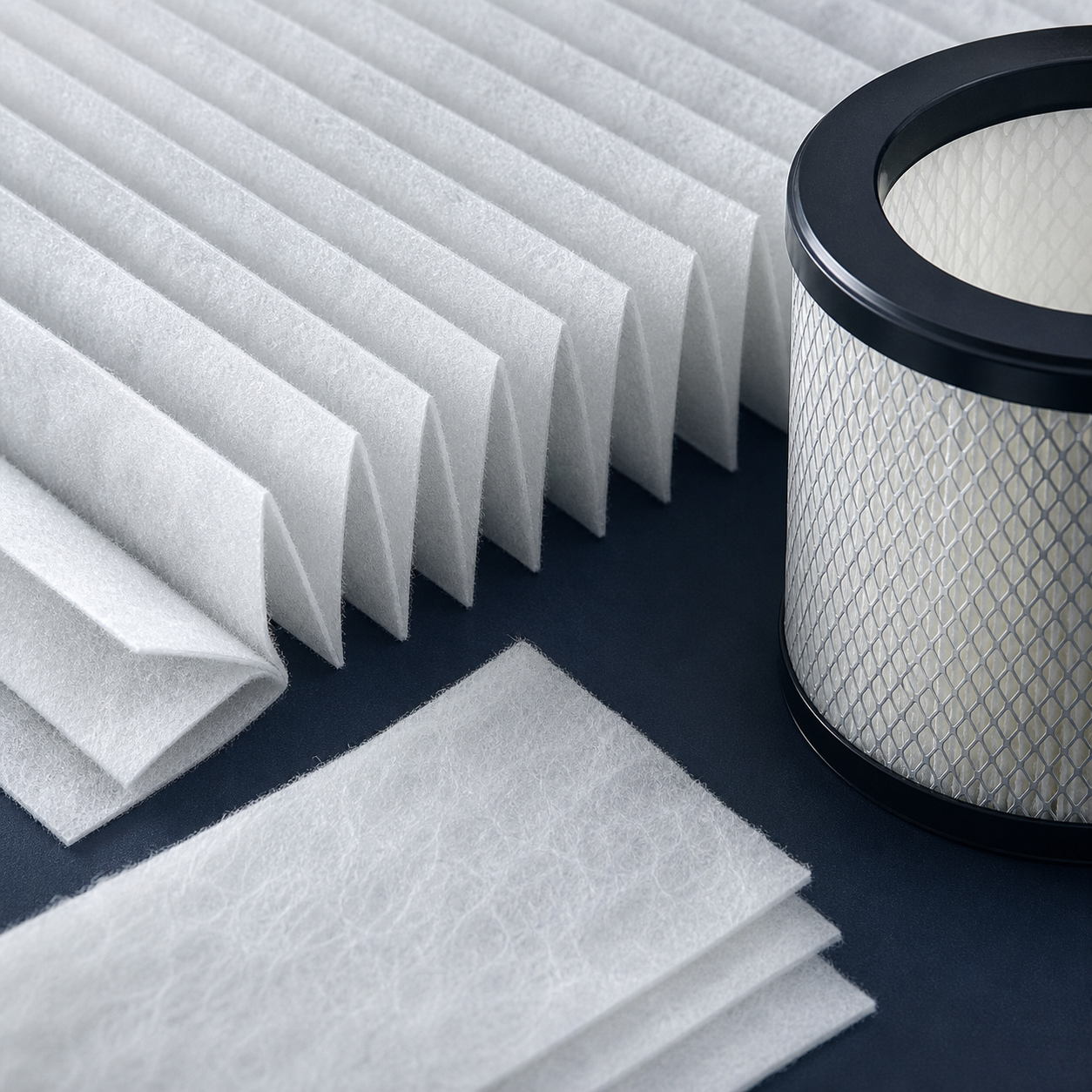 Fibrous industrial filtration media